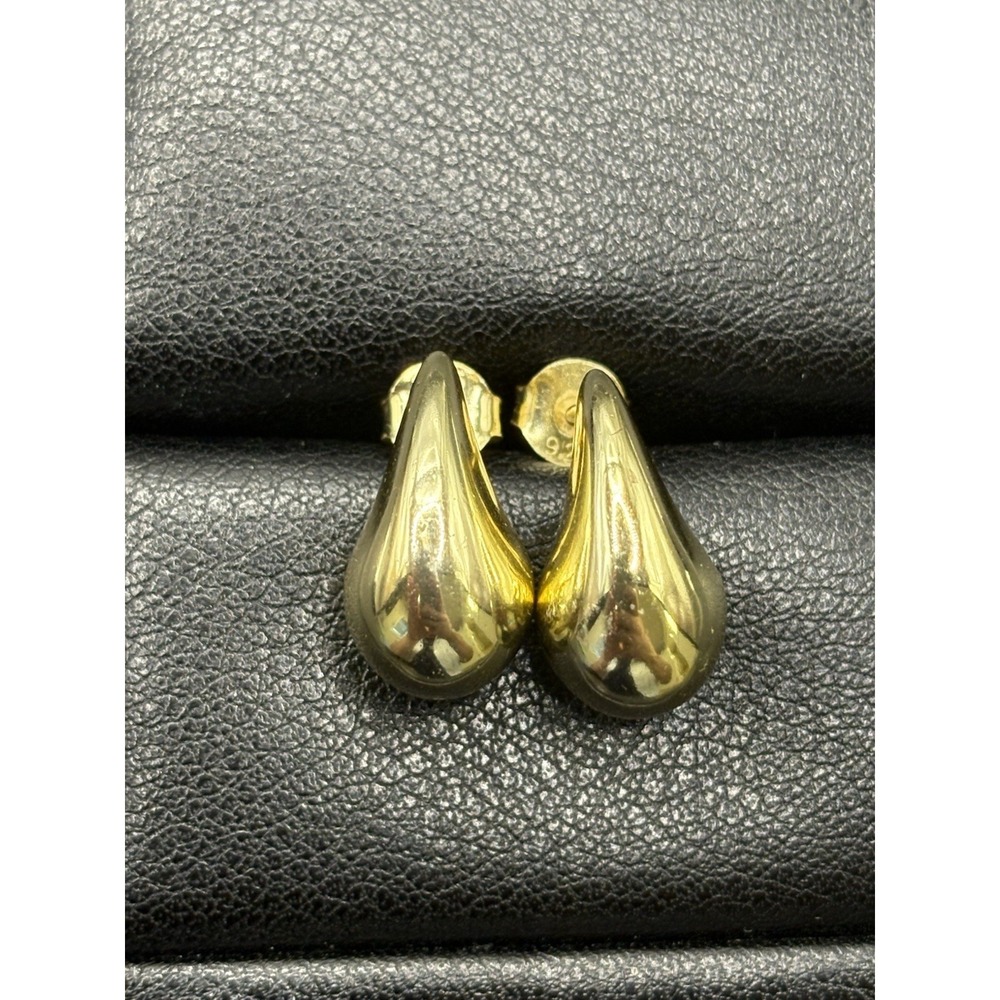Vintage Gold Sterling Silver Drop Earrings 925 H13
